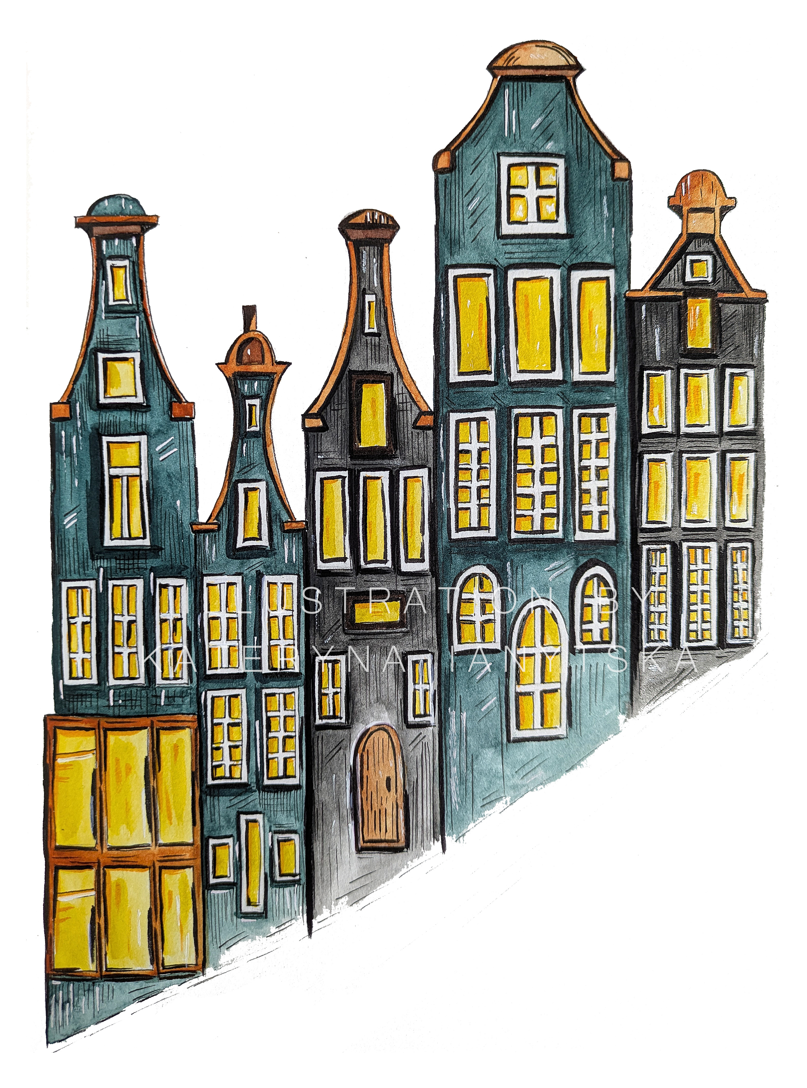 Architecture Illustration Watercolor branding clean graphic design illustration