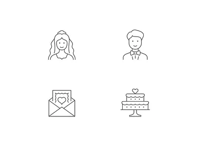 Wedding icons design graphic graphic design icon icondesign iconography illustration inspiration line logo outline set ui ux vector vectoricon web
