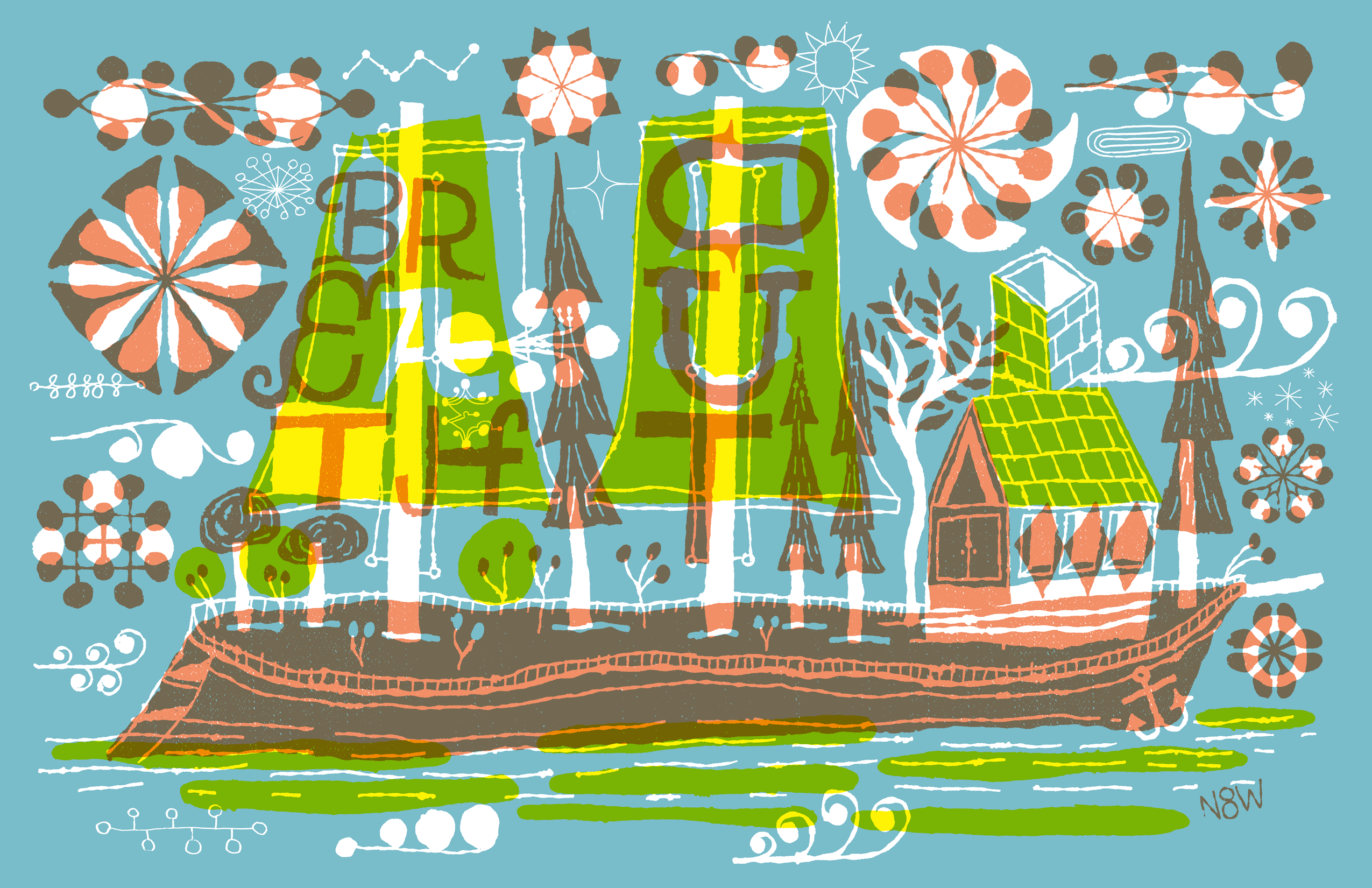 Breathe Out handdrawn illustration nate williams