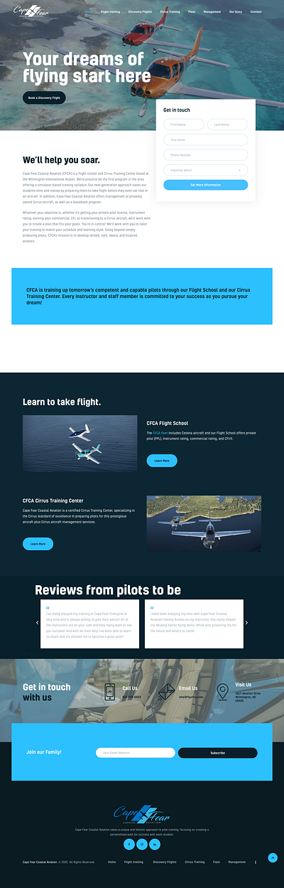 Flight School WordPress Website elementor wordpress