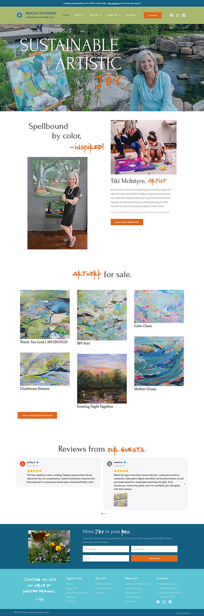 Artists WordPress Website elementor wordpress