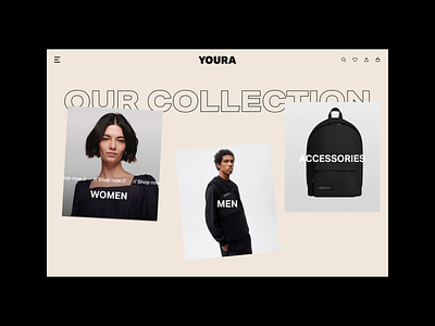 Youra - E-Commerce Fashion Boutique boutique branding clothing designer e commerce fashion landing page london maverick online store shopify trainers trendy ui ui design ux web design