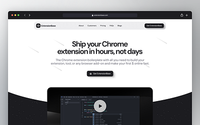 ExtensionBase - SaaS landing page design branding creative graphic design inspiration landing page ui