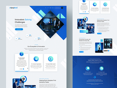 IT (Information Technology) Company Homepage UI Design Concept agency blue business color company computer creative design gradient hero homepage information technology internet it landing page layout robotics technology ui website