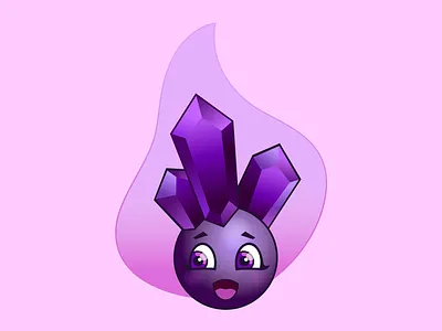 Amethyst Gem Orb 2d game assets amethyst gem character art concept art crystals cute cartoon character enchanted item fantasy art game design icon design logo design magic gems rpg art ui design vector illustration