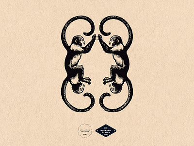 Chapter Monkey Illustration 2d animal bookstore branding curious design graphic design hand hand drawn happy illustration illustrator ink monkey monkeys mysterious procreate retro textural vintage