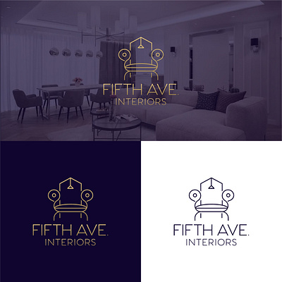 Minimal Luxury Interior Design Logo Fifth Ave Interiors branding design graphic design illustration interiordesign interiors logo logomaker luxury minimal motion graphics typography vector