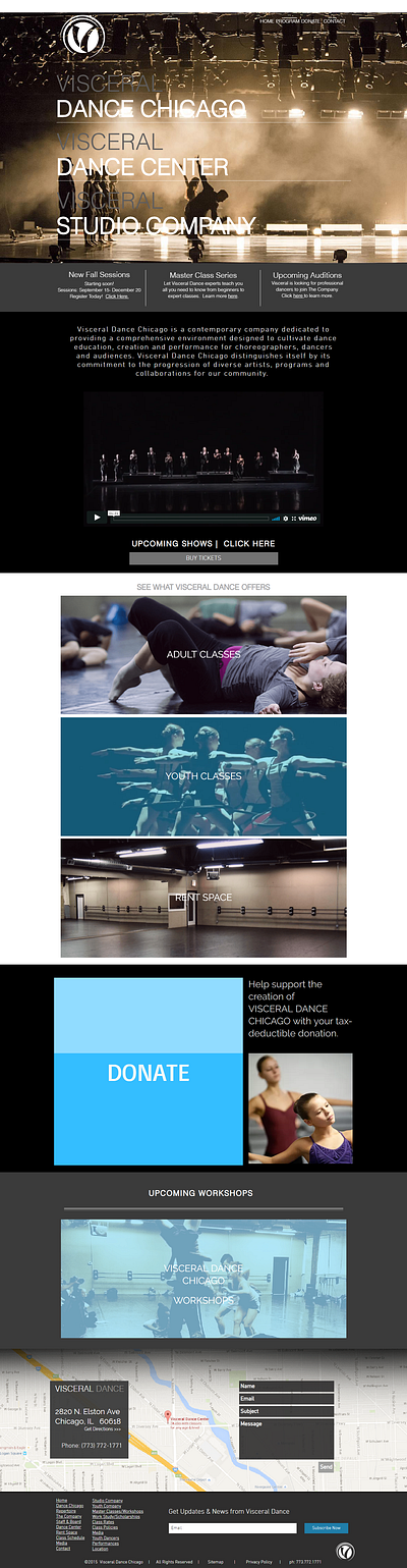 Visceral Dance Company Chicago graphic design logo web design websites