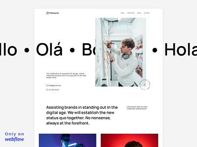 Pleasures - Webflow template hero branding design dribbble graphic design hero hero section illustration landing logo personal portfolio template ui vector webflow webflow template website
