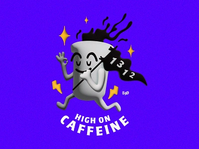 High on Caffeine 3d 3ddesign 3dillustration design illustration vector