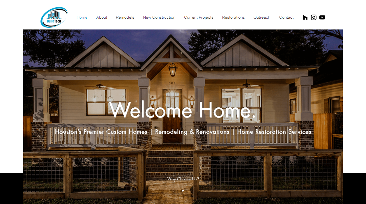Build Tech Homes logo web design websites