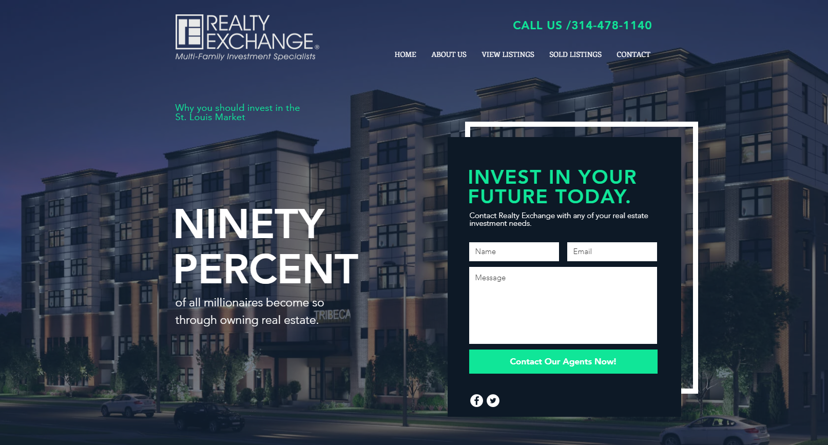 Realty Exchange real estate investment website design — property listings portal