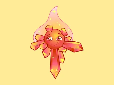 Topaz Gem Orb character design concept art crystal cave cute cartoon character fantasy art game art game ui design ghost glitter icon design magic gems rpg sparkle topaz gem vector illustration