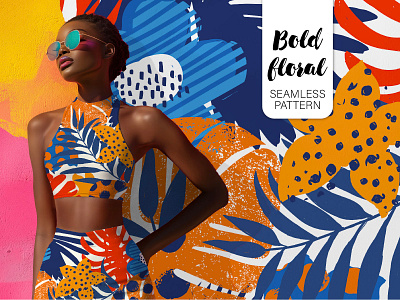 BOLD FLORAL pattern apparel design fabric floral graphic design pattern print summer surface tropical vector