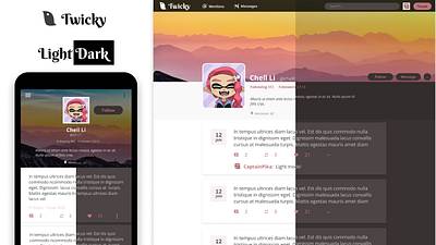 Simple social media web design layout ui
