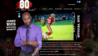 Jerry Rice Official Website branding graphic design logo