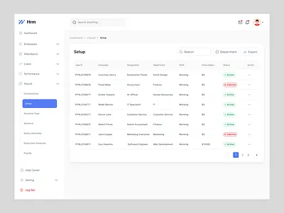 Payroll Setup Dashboard Ui dashboard figma dsign hrm minimal modern payroll setup ui uiux ux