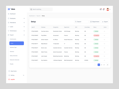 Payroll Setup Dashboard Ui dashboard figma dsign hrm minimal modern payroll setup ui uiux ux