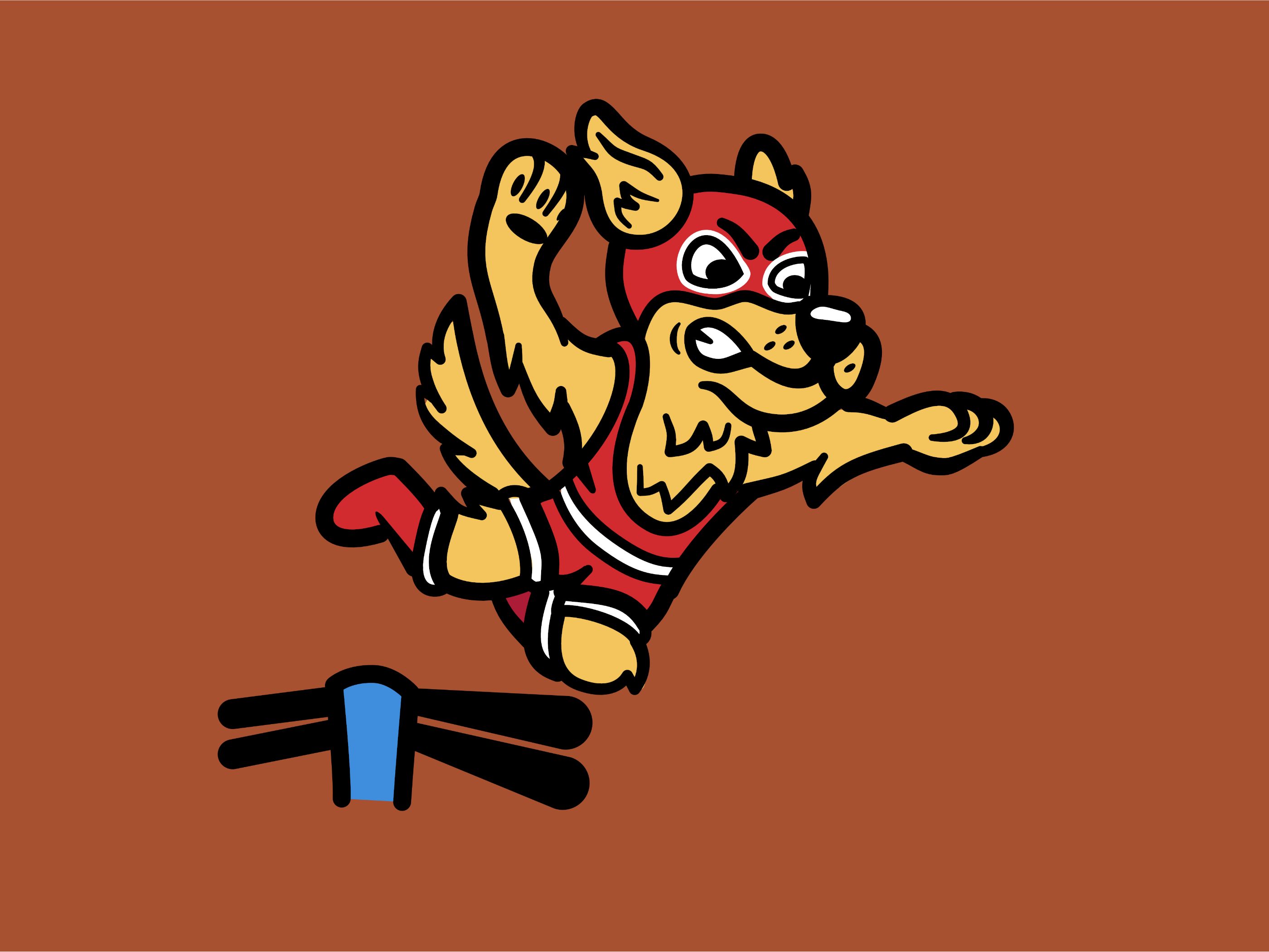 Luchador Retreiver branding design dog graphic design illustration jumping labrador logo lucha libre luchador mascot retreiver vector wrestling