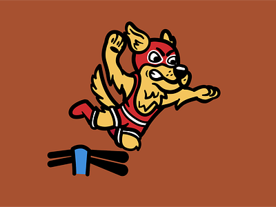 Luchador Retreiver branding design dog graphic design illustration jumping labrador logo lucha libre luchador mascot retreiver vector wrestling