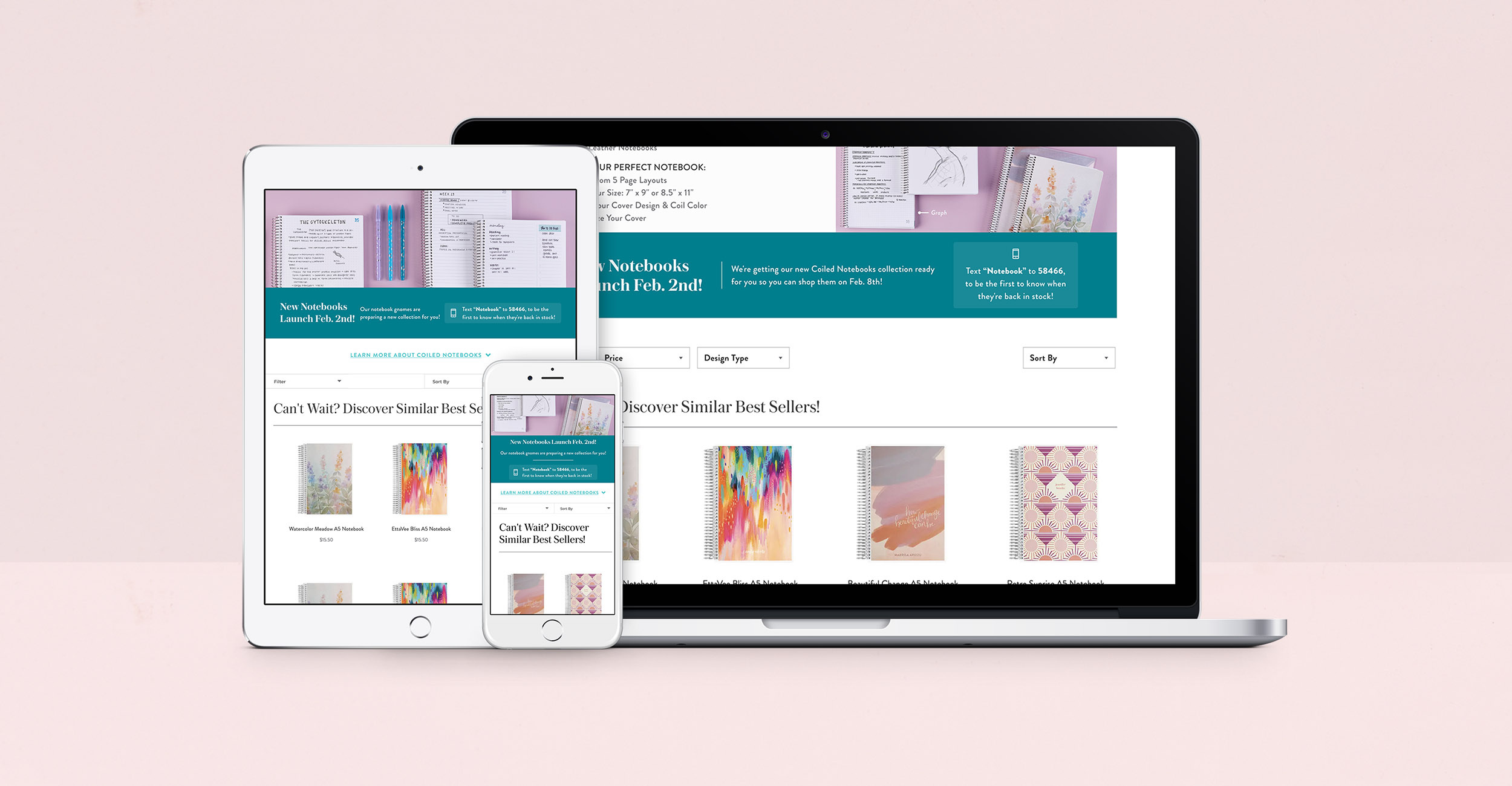 Erin Condren "Back Soon" PLP condren design ecommerce erin landing responsive stationery store ux direction