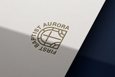 Logo Lockup for First Baptist Church Aurora arch branding church church branding cross logo identity logo rebrand stained glass