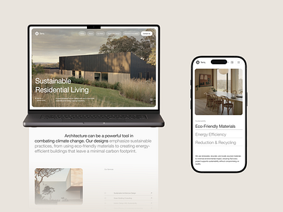 Architecture Agency Responsive Website – Terra UI/UX Concept agency architecture branding clean design header landing page layout minimal mobile responsive studio design ui ui design uiux ux design web design website