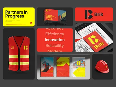 Brik Construction Branding Identity 3d brand brand book brand guidelines brand identity branding company construction construction logo corporate identity design graphic design home house identity illustration industrial design logo mockup real estate logo