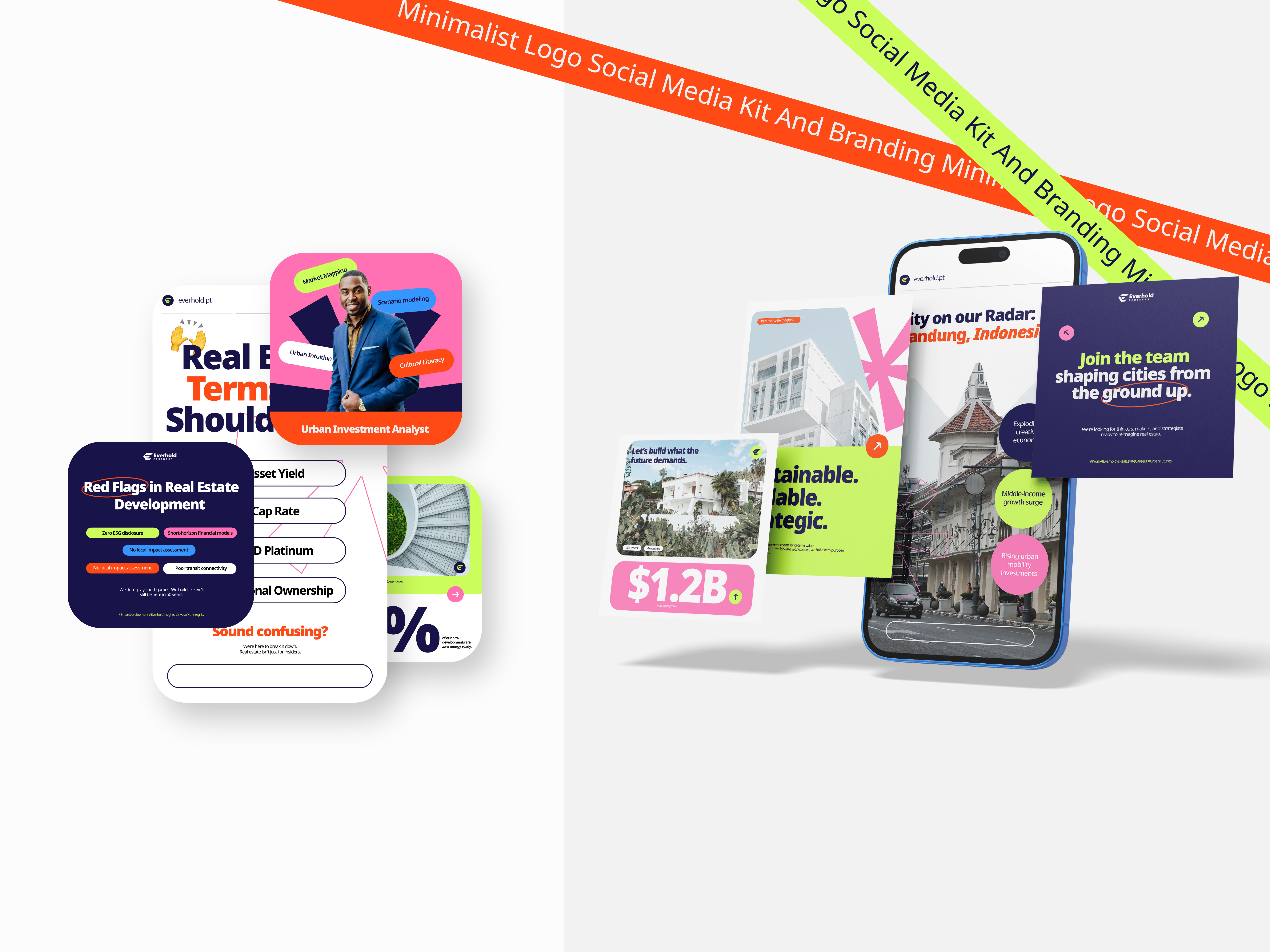 Everhold | Real Estate Social Media Post Design brand identity branding content corporate identity graphic design graphic element identity design instagram instagram feed layout layout design logo design marketing social social media social media design social media post template visual branding visual identity