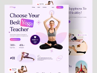 Yoga - Landing page Design app branding design falconthought fitness website flat graphic design healthy landing page logo nutrition ui uidesign ux web web design website website design workout yoga