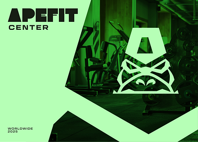 Gorilla Logomark for Apefit Fitness Center bold brand branding custom dinamic emblem esport fitness gorillas green identity logo mark mascot nature project security strong symbol visual identity