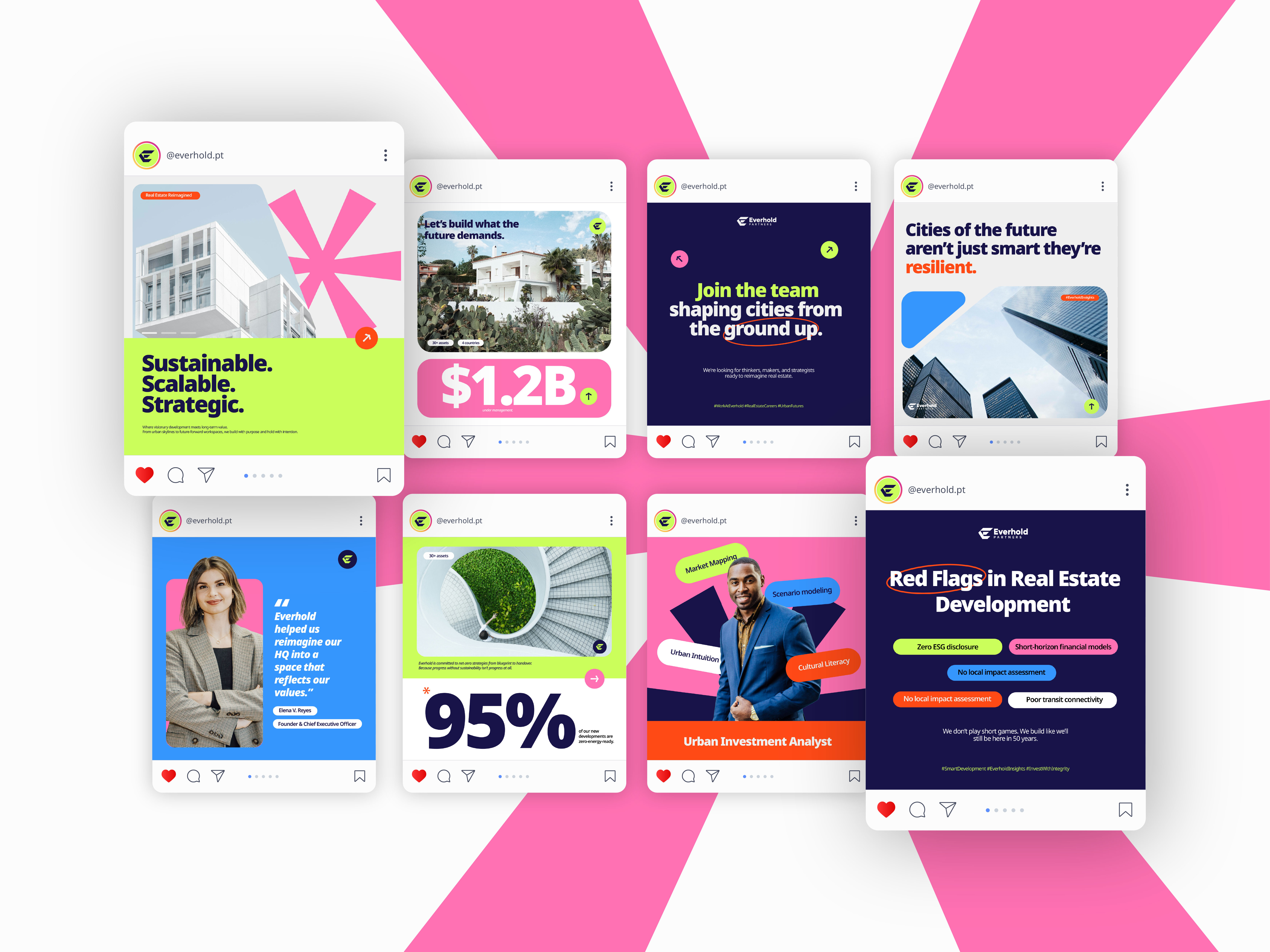 Social Media Post Design for Everhold brand brand identity branding community design graphic design instagram instagram templates logo logo design logo designer marketing modern logo posts real estate social media social media marketing social media post symbol visual branding