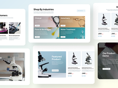 Microlex - Microscope Ecommerce Landing Page blue clean design e commerce healthcare industry laboratory landing page marketplace medical product shop ui uiux ux web design website
