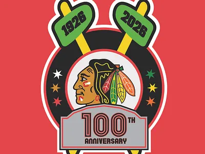 Chicago Blackhawks 100th Anniversary 100 blackhawks brand branding chicago design graphic design hockey identity illustration logo nhl sports ui visual