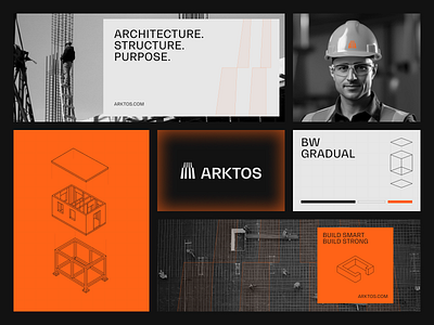 Arktos - Agency Visual Identity agency agency visual identity architectural architecture bold brand brand agency brand identity branding building clean construction construction agency design logo minimalist professional typography visual visual identity