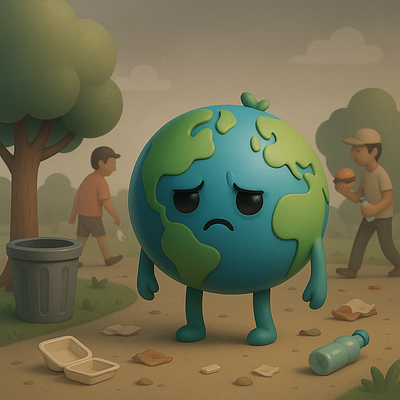 The little sad EARTH :( 3d animation book cover cartoon illustration illustrator kids book