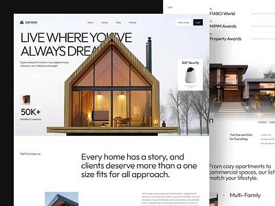 Griyani - Real Estate Landing Page b2b landing page listing property property website real estate real estate landing page sales ui website