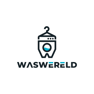 Waswereld_logo brandiderntity branding brandmark companylogo graphic design illustrator logo w letter logo washingmachine logo