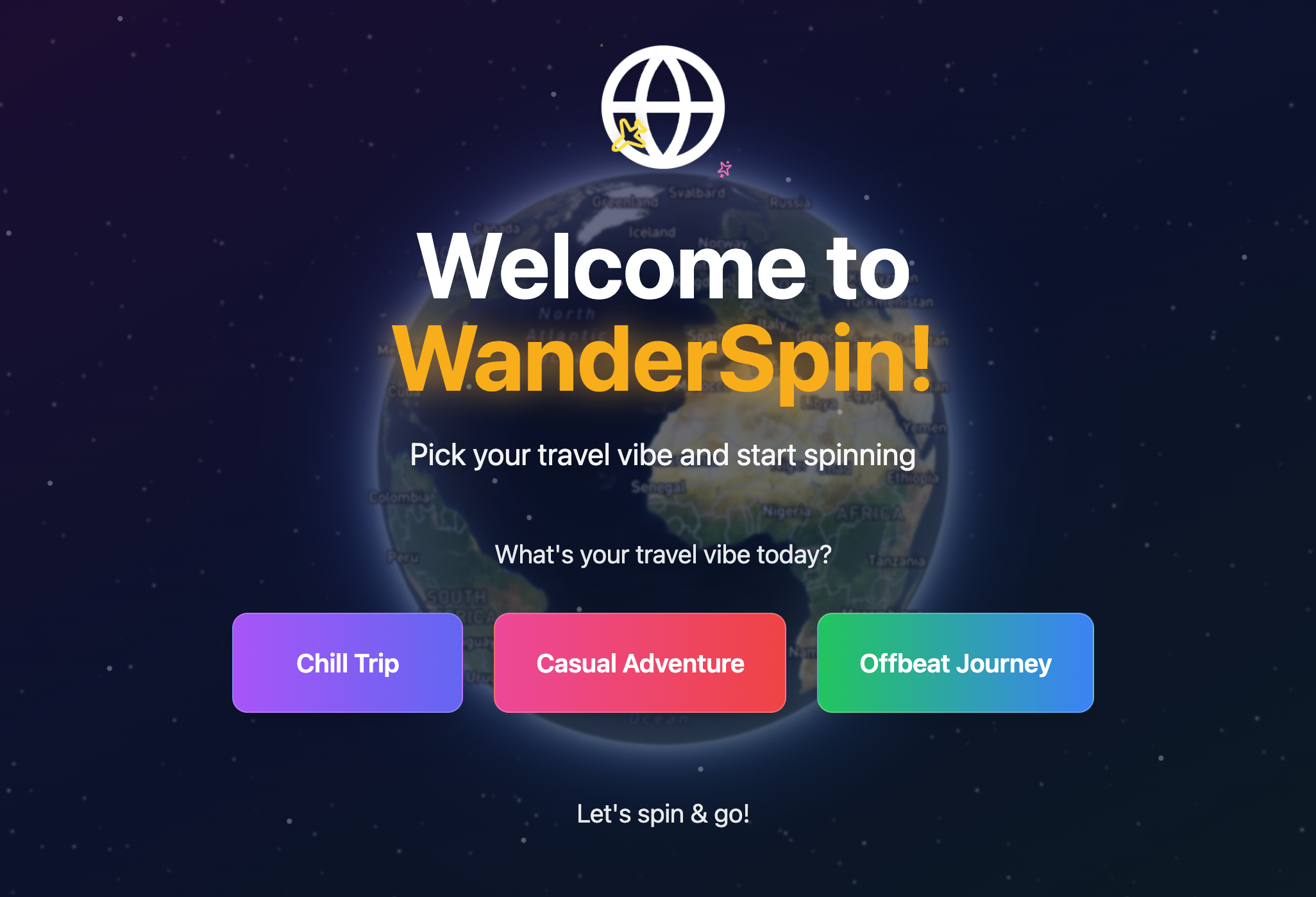 Wanderlust Spinner v1.0 bolt design github lovable mapbox supabse ui ux