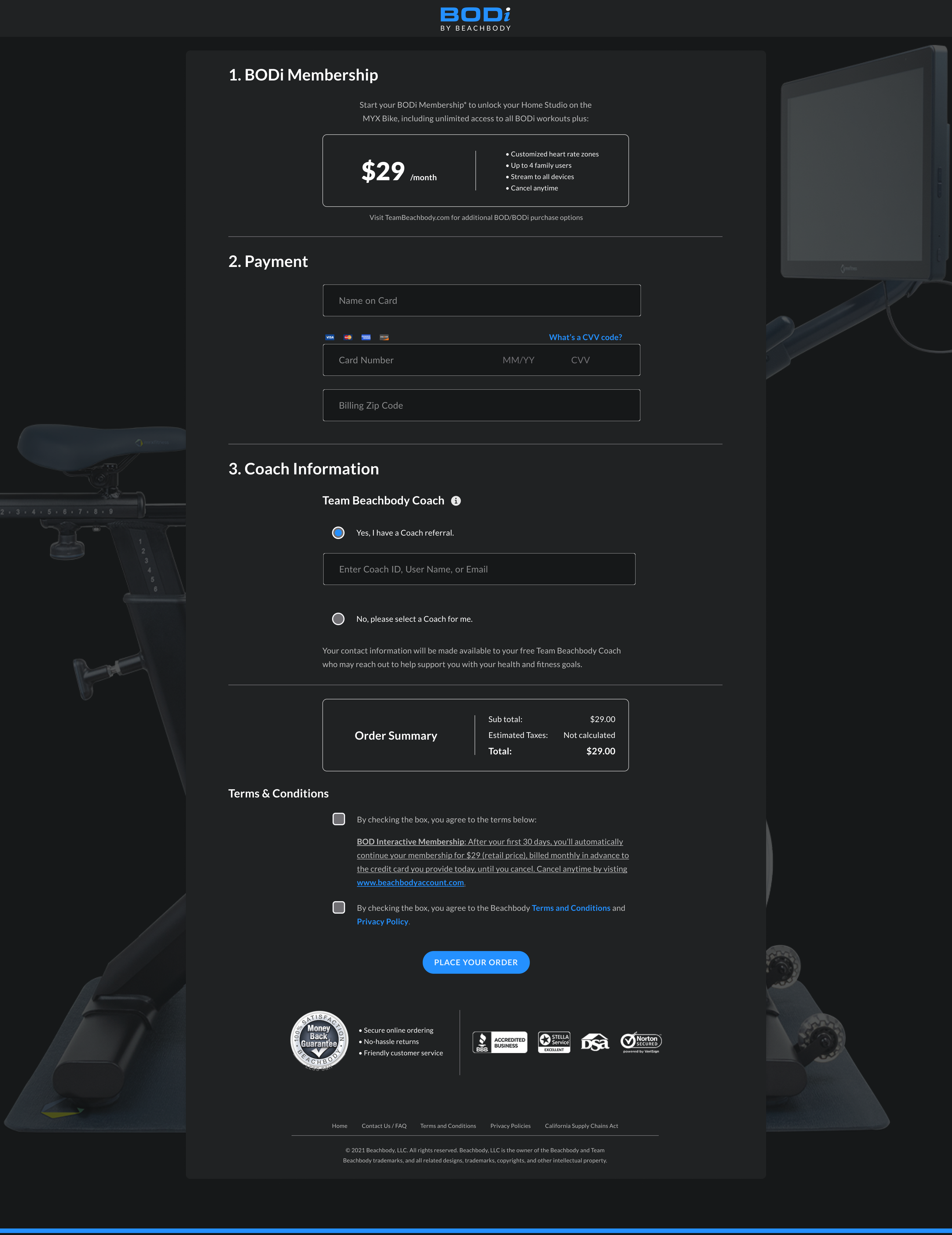 BODi by Beachbody bill pay branding dark design ecommerce modern tablet ui ux