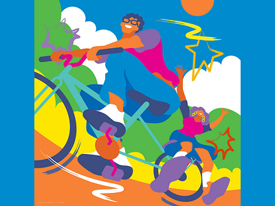Bike Ride bike illustration man summer woman