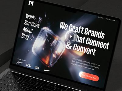 Agency Website—Services agency blog branding creative agency design design studio liquid glass ui minimal modern service ui uiux design ux