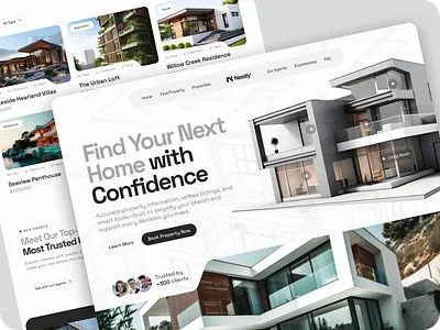 Nestly - Real Estate Website cleandesign cleanui design digitalrealestate figmadesign homesearch housingdesign minimaldesign modernui propertyagent propertylisting propertywebsite realestatetech realestatewebsite ui uiuxdesign userexperience virtualtour webdesign websitedesign