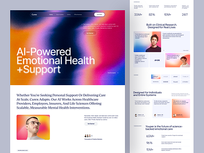 Curex AI – Modern Healthcare Web Experience ai ai assistant ai healthcare design health health care healthcare healthcare landing page landing page med tech medical medical ai personalized healthcare ui uiux web web design webdesign website