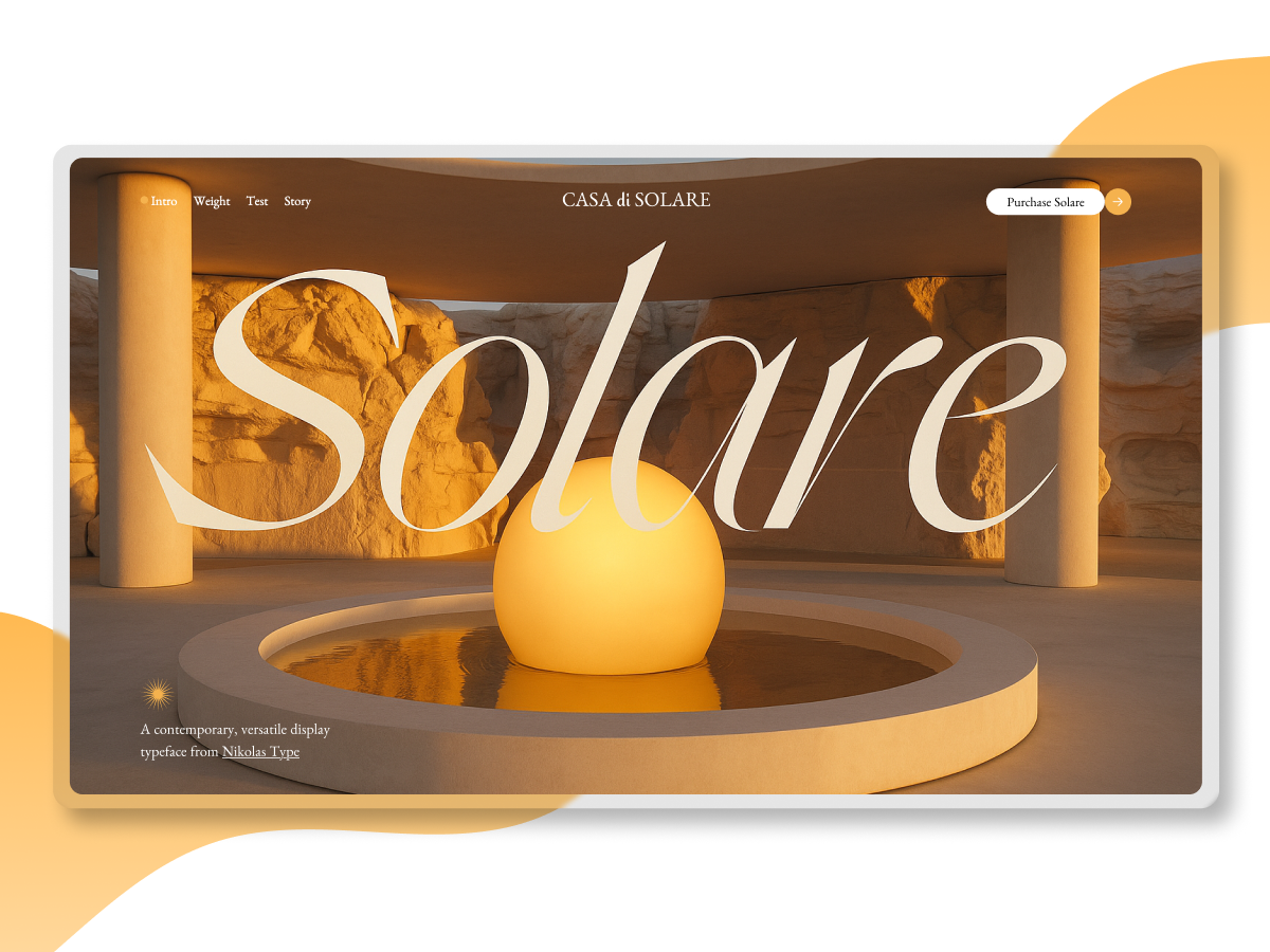 Solare – A Timeless, Elegant Typeface Landing Page with Interact app branding design designinspiration ecommerce figma fontdesign graphic design illustration interactiondesign landing page logo productdesign typeinspiration typography ui uidesign ux webdesign website