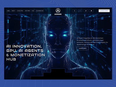Website for AI Monet ai website aidevelopment aistartup blockchain blockchaindesign cryptolanding cyberpunk dapp darkmodeui defidesign high tech interfacedesign tech technology ui ux web design web3 web3ux