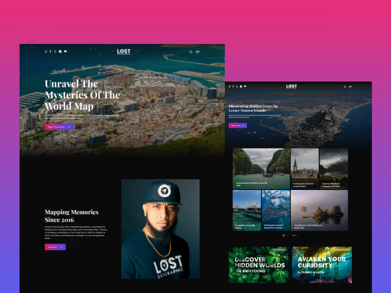 Lost Geographic: Mapping the Mysteries of the World | Web Design branding design development graphic design guide illustration logo travel ui ux web webdesign website