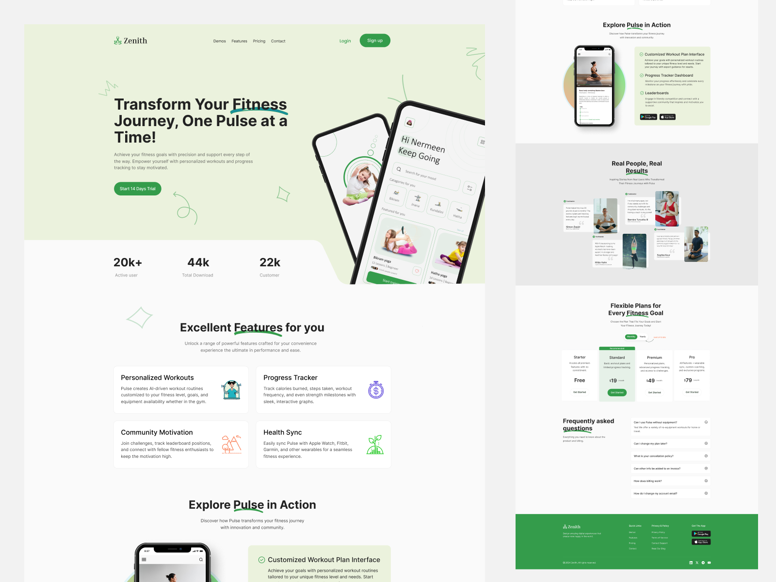 Yoga App Landing Page fitness landing page ui website yoga