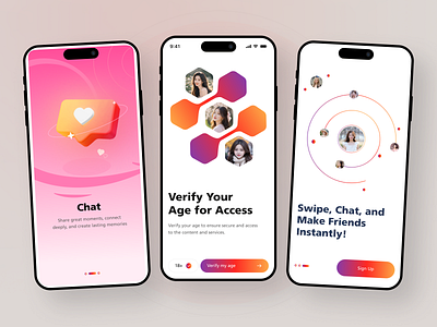 Onboarding for Live Streaming and Social Dating App clean dating dating app graphic design live app live stream minimal mobile mobile app online dating relationship social app streaming app tinder ui ux video