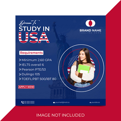 Study in USA - Educational Flyer Design marketing design